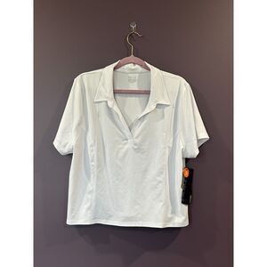 NWT Hind Cropped Athletic Polo Shirt White Size XL